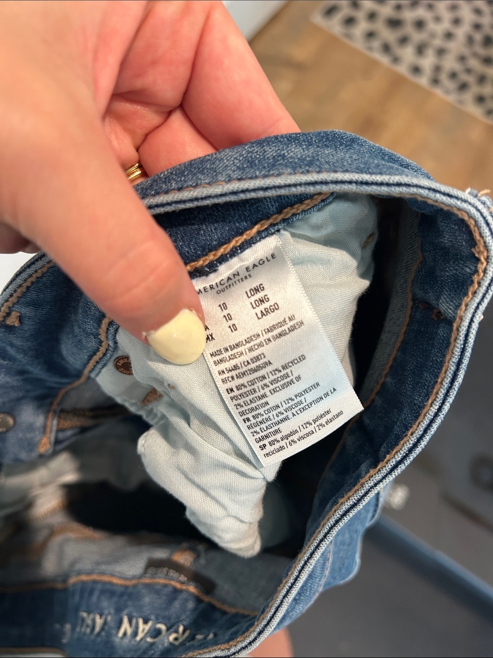 American Eagle Outfitters Dark Blue Flare Wide-Leg Jeans - Picture 5 of 5